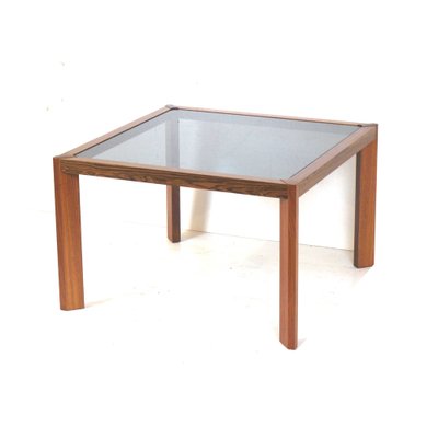 Vintage Square Coffee Table With Smoked Glass Top, 1960s-XID-1259770