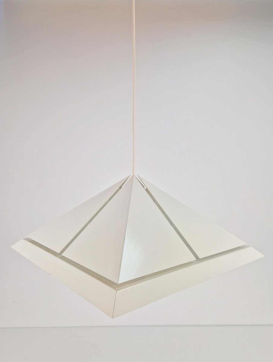 Vintage Square Metal Pendant Lamp from Dijkstra, 1970s