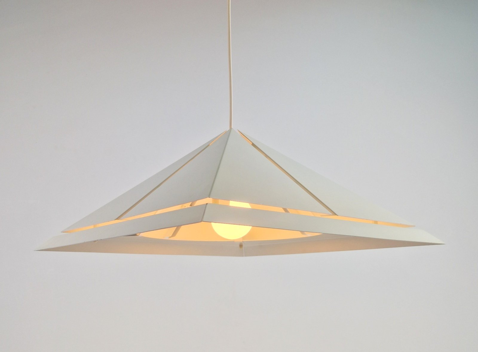 Vintage Square Metal Pendant Lamp from Dijkstra, 1970s