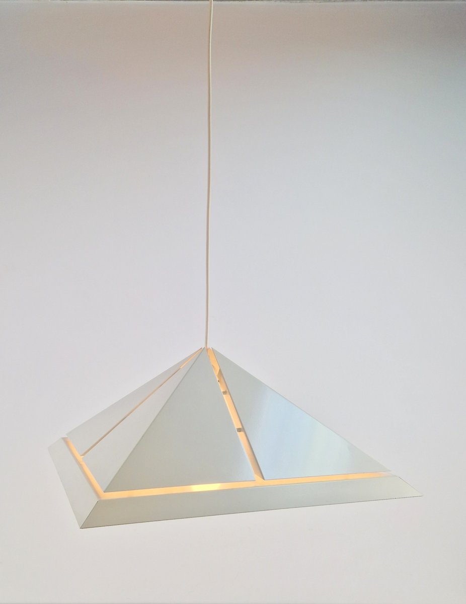 Vintage Square Metal Pendant Lamp from Dijkstra, 1970s