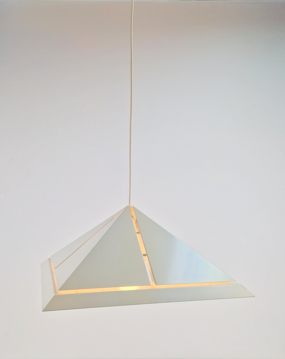 Vintage Square Metal Pendant Lamp from Dijkstra, 1970s