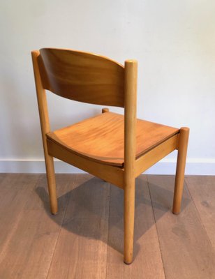 Vintage Stackable Chairs in Fir, Set of 6-BA-1365438