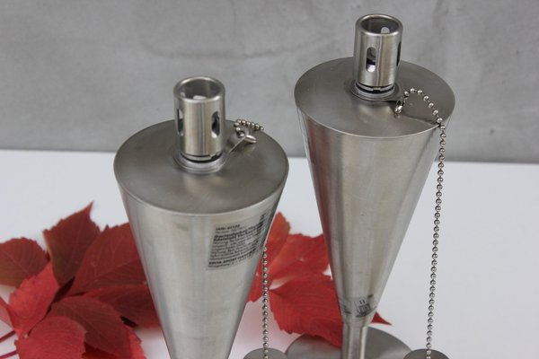 Vintage Stainless Steel Oil Table Lamp, Germany, 1980s, Set of 2-UWJ-1436684