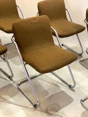 Vintage Steel Dining Chairs, 1970s, Set of 6-NPC-1441933