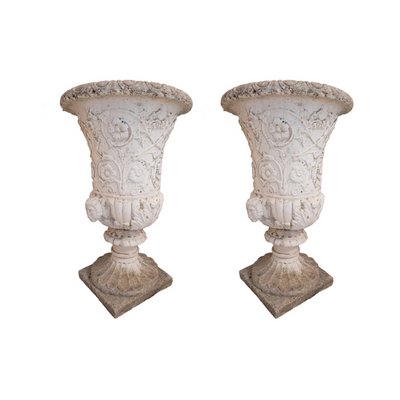 Vintage Stone Urns, 1970s, Set of 2-RFP-2028979