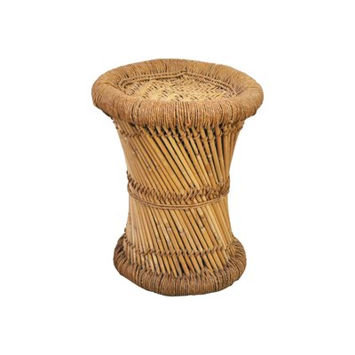 Vintage Stool in Bamboo and Rattan-HPQ-1326441