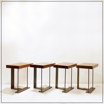 Vintage Stools in the style of Pierre Chareau, Set of 4-NYF-2019021