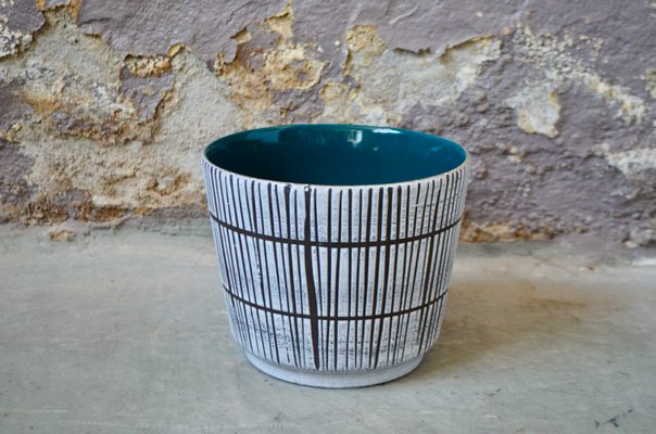 Vintage Striped Ceramic Flower Pot-AIU-2014794