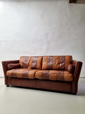 Vintage Striped Leather Sofa-UAO-1020298