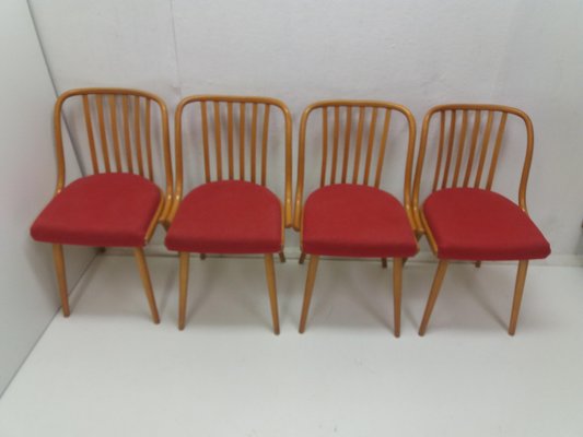 Vintage Suman Chairs & Table from Thonet, Czechoslovakia, 1960s, Set of 5-TZ-1225816