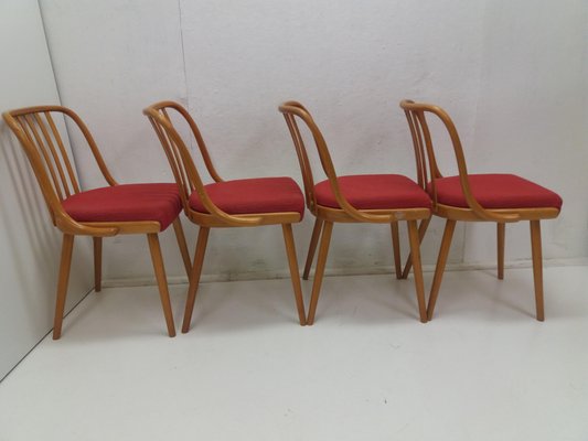 Vintage Suman Chairs & Table from Thonet, Czechoslovakia, 1960s, Set of 5-TZ-1225816