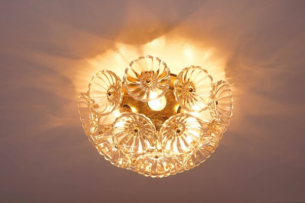 Vintage Sunburst Flush Mount from VEB Ebersbach, Germany, 1960s-KIJ-1368013