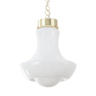 Vintage Suspension Lamp in White Murano Glass Milk, Italy-MPO-1361958