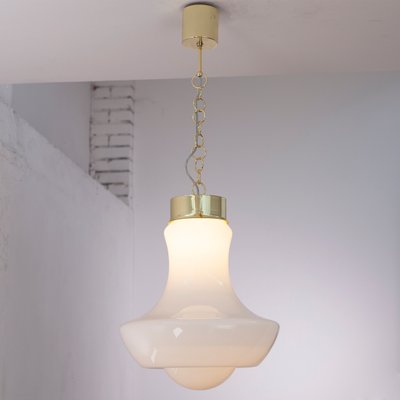 Vintage Suspension Lamp in White Murano Glass Milk, Italy-MPO-1361958