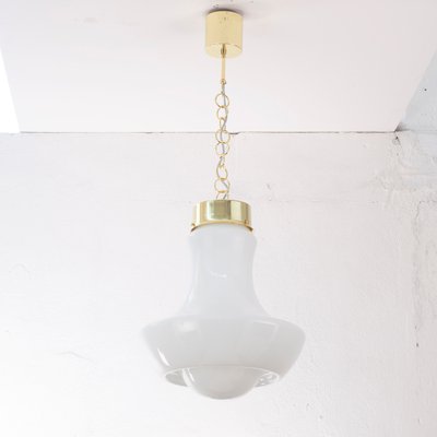 Vintage Suspension Lamp in White Murano Glass Milk, Italy-MPO-1361958