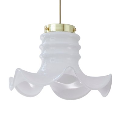 Vintage Suspension Light in White Milk Glass, Italy-MPO-1361880