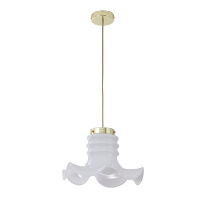 Vintage Suspension Light in White Milk Glass, Italy-MPO-1361880