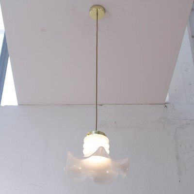 Vintage Suspension Light in White Milk Glass, Italy-MPO-1361880