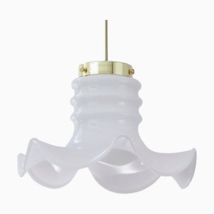 Vintage Suspension Light in White Milk Glass, Italy-MPO-1361880