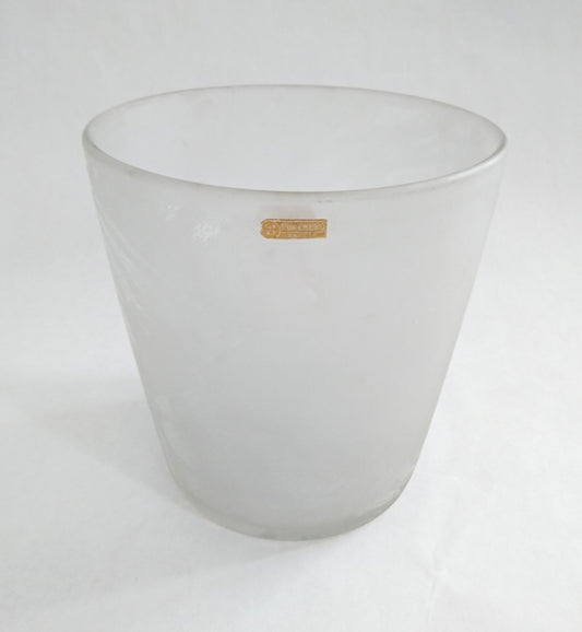 Vintage Swedish Art Deco Frosted Glass Ice Bucket from Pukeberg