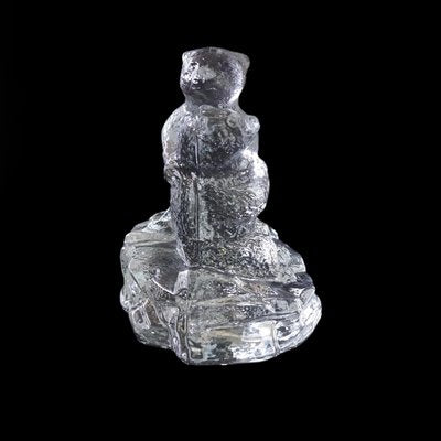 Vintage Swedish Art Glass Statue of Two Bears Huggung Figurine from Bergdala-JKV-2031852