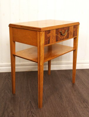 Vintage Swedish Bedside Tables in Walnut and Birch, 1940s, Set of 2-UDU-1814485