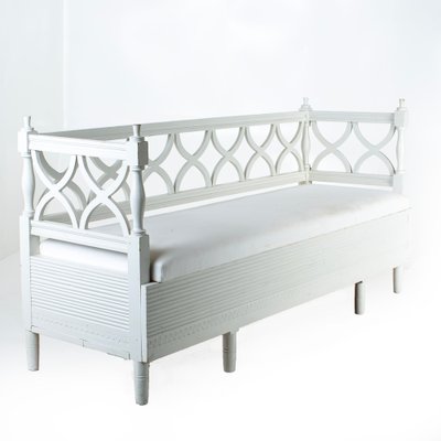 Vintage Swedish Bench in White-VAP-1759483