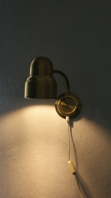 Vintage Swedish Brass Wall Lamp by Ewå Belysning, 1960s-UMB-1153544