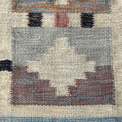 Vintage Swedish Geometric Kilim Rug by Ida Rydelius, 1950s-YGE-1425081