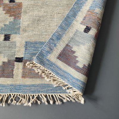 Vintage Swedish Geometric Kilim Rug by Ida Rydelius, 1950s-YGE-1425081