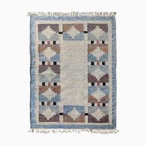 Vintage Swedish Geometric Kilim Rug by Ida Rydelius, 1950s-YGE-1425081