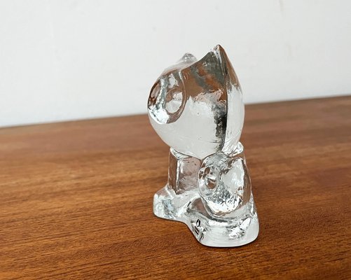 Vintage Swedish Glass Owl Sculpture from Pukeberg Glass, 1970s-UAH-1763513