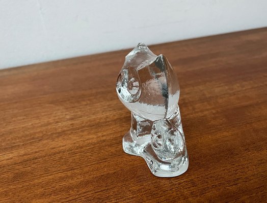 Vintage Swedish Glass Owl Sculpture from Pukeberg Glass, 1970s-UAH-1763513