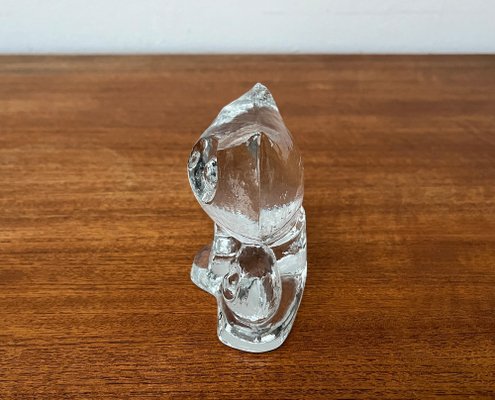 Vintage Swedish Glass Owl Sculpture from Pukeberg Glass, 1970s-UAH-1763513