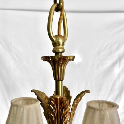 Vintage Swedish Grace Brass Six-Arm Chandelier, 1930s-LIV-2016491