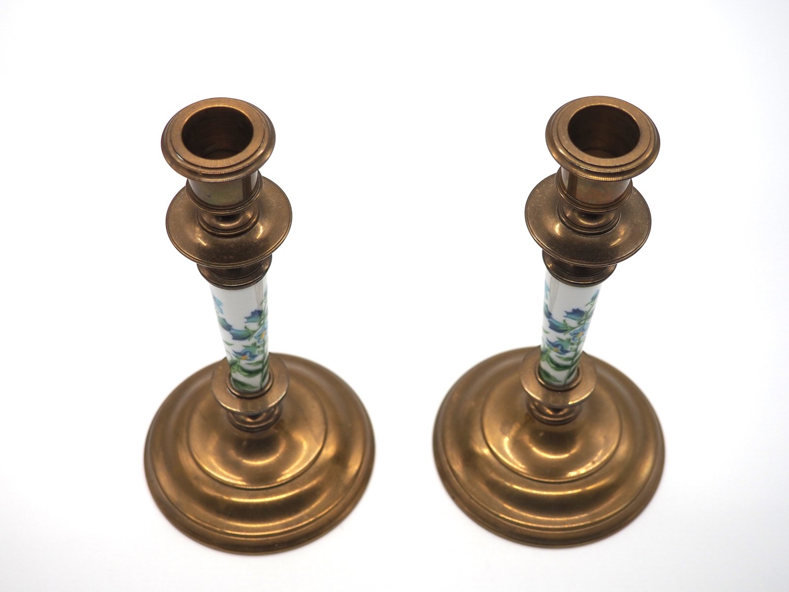 Vintage Swedish Gustavian Brass Candlesticks from Skultuna Bruk Sweden, 1980s, Set of 2