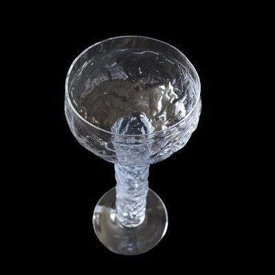 Vintage Swedish Handblown Ice Glass Bud Vase from Lindshammar, Sweden-JKV-2031823