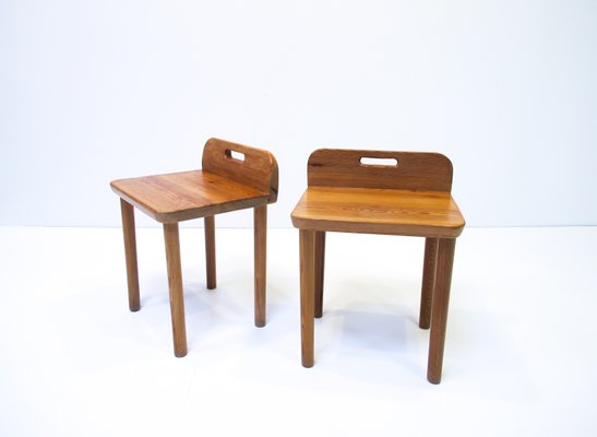 Vintage Swedish Solid Pine Stools, Set of 2-OGU-824126