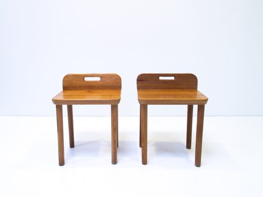 Vintage Swedish Solid Pine Stools, Set of 2-OGU-824126