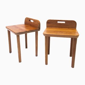 Vintage Swedish Solid Pine Stools, Set of 2-OGU-824126