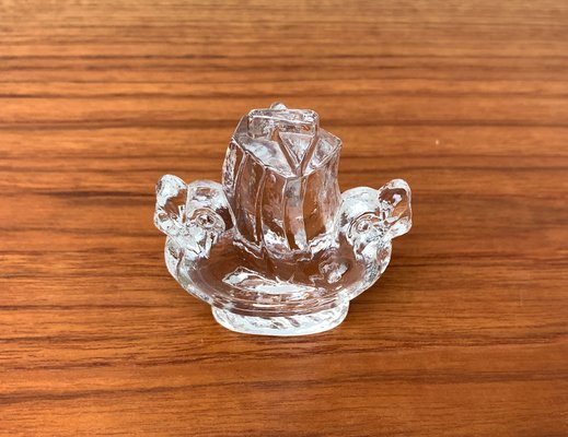 Vintage Swedish Viking Ship Glass Sculpture from Lindshammar Glasbruk, 1970s-UAH-1369570