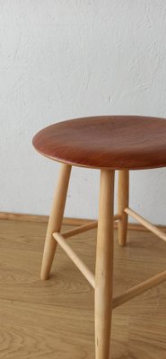 Vintage Swedish Wooden Stool, 1960s-ZEF-1749651