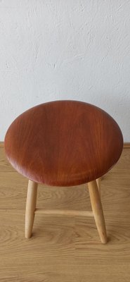 Vintage Swedish Wooden Stool, 1960s-ZEF-1749651