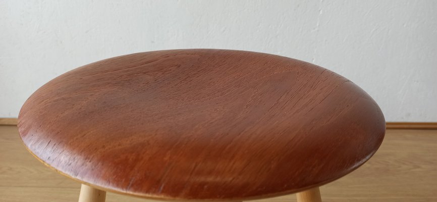 Vintage Swedish Wooden Stool, 1960s-ZEF-1749651