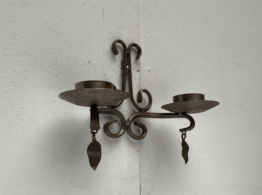 Vintage Swedish Wrought Iron Wall Candleholders from Ahrnebergs, Set of 2-UAH-1279405