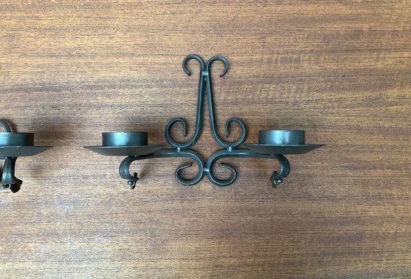 Vintage Swedish Wrought Iron Wall Candleholders from Ahrnebergs, Set of 2-UAH-1279405