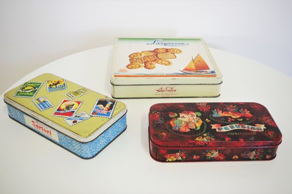 Vintage Sweet Tins, 1960s, Set of 3-KNM-941783