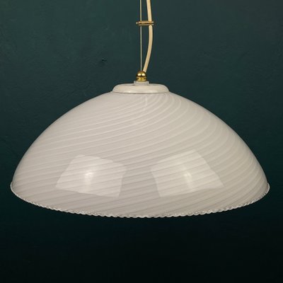 Vintage Swirl Murano Glass Pendant Lamp, Italy, 1970s-WQC-1398928