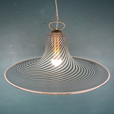 Vintage Swirl Murano Pendant Lamp, Italy, 1970s-WQC-1215758