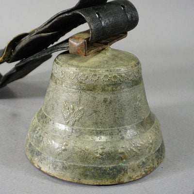 Vintage Swiss Cow Bell in Casted Bronze, 1930-KJP-1246593